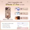 GVIEWIN for iPhone 17 Pro Case Compatible with MagSafe [Curly Wave Edge][Full Camera Protection] Floral Translucent Shockproof Magnetic Women Phone Case for iPhone 17 Pro 6.3'', Corn Poppy/Brown