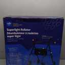Medline Superlight Aluminum Rollator, Black - Ultra-Lightweight, Foldable & Durable Mobility Walker