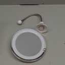 Flexible Gooseneck LED Light Makeup Mirror, 10X Magnifying Makeup Mirror with Locking Suction Cup, Diffused Light and 360 Swivel