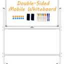 BSTPCOO Double-Sided Dry Erase Board with Stand 36"x24", Magnetic Mobile White Board Rolling Whiteboard on Wheels Drawing whiteboard with Stand for Kids & Adults, 2 Eraser, 10 Markers, 12 Magnets