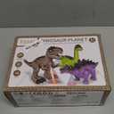 TEMI 3 Pack Electrical Walking Dinosaur Toys for Toddlers 3-4 3-5 Years with Sound and Light Up, Toddler Robot Dinosaur, Brachiosaurus, Stegosaurus Dinosaur Figures for Kids