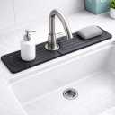 Diatomite Faucet Mat for Kitchen Sink, Fast Dry Stone Sink Splash Guard, Water Absorbing Faucet Tray (20 x 4) Fits Standard Faucets, Please Measure Sink & Faucet Before Purchase