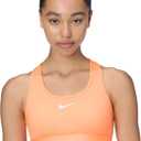 Nike Women's Swoosh Sports Bra (Medium Support) (Orange, L)