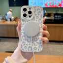 Case for iPhone 16 Pro [Compatible with MagSafe] Built in Magnetic Cute Girly Sleek Boho Aesthetic Style Design for Women Girls Brown Animal Leopard Print Soft TPU Protective Shockproof Mate Black