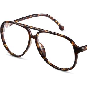 livho Vintage Aviator Blue Light Blocking Glasses, Fashion Oversized Frames with UV Protection Coating, Unisex Design (Brown Tortoise)