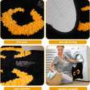 Cute Black Cat Bathroom Rug U Shaped Toilet Rug Soft Bath Mat Non Slip Washable Floor Mat for Home Hotel Bathroom Restroom Decor