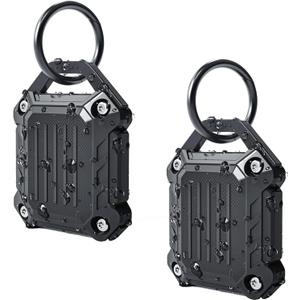 Dovick- Waterproof Airtag Keychain Holder Case,Screw Full Cover Compatible with Apple Air Tag Tracker Key Ring (Black 2Pack)