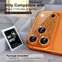 Choiche Compatible for iPhone 17 Pro Max Camera Lens Protector, Bling Camera Cover with 9H Tempered Glass Lens Screen Protector Metal Ring Decoration Accessories 6.9-inch (Glitter-Orange)