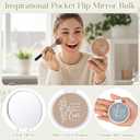 Roowest 30 Pcs Christian Mini Compact Mirrors for Women Boho Floral Small Portable Pocket Mirrors with Inspirational Bible Verse Scripture for Mother's Day Church(Boho,English Bible Version)
