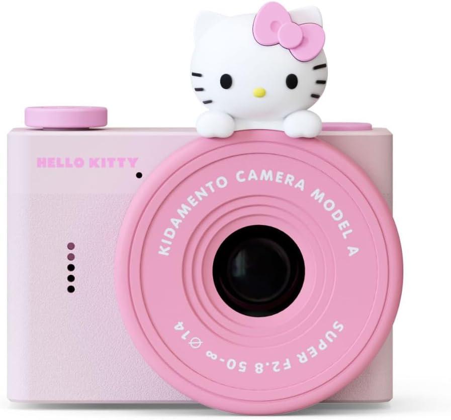 Hello Kitty Mini Kids Digital Camera & Video Camcorder by Kidamento, 32GB Memory Card, USB-C, Adjustable Soft Strap Lanyard, Scavenger Hunt Momento Book - Model A Hello Kitty