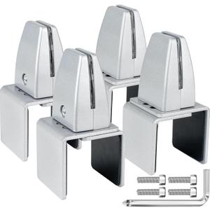 4 Packs Sneeze Guard Support, Aluminum Vertical Partition Board Clamp, Acrylic Desk Divider Support Clamp, Desk Shield Privacy Panel Clamps for Clear Shield for Countertop Reception