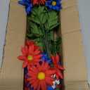 44 Heads Artificial Cemetery Flowers for Grave, 2 Bouquets UV Resistant Outdoor Grave Decorations Daisies, Red White Blue Patriotic Memorial Flowers for Veterans Outdoor Indoor USA 250th Anniversary