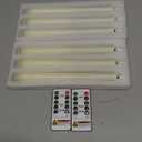 Homemory 6 Pcs Waxy Flameless Taper Candles with Remote, Flickering Battery Operated Candlesticks, Led Fake Candles Tall Candle for Home, Wedding, Party, Ivory, 9.6 inches