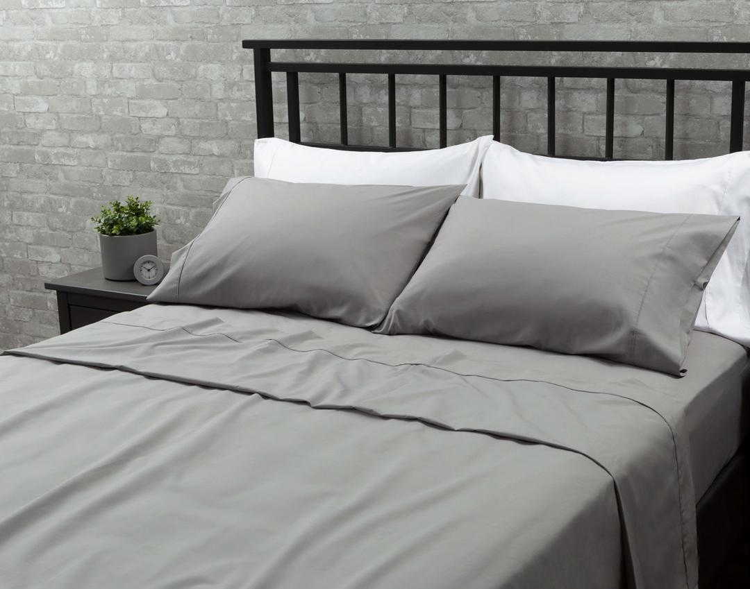 Grey Bed Sheets 90 Inch X 102 Inch / 229 Cm X 259 Cm 100% Cotton 100 %Algodon