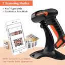 Tera Pro (Extreme Performance) Industrial Wireless Barcode Scanner 2D QR 1D Bar Code Reader 2.4G Wireless 2500mAh Compatible with Bluetooth Drop Resistant for Windows Mac Android iOS Model 8100 Orange