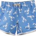 Womens Board Shorts Beach Quick Dry Fabric Swim Slim Trunks Ocean Travel Sports (Blue, XL)