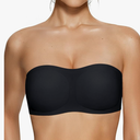 Vertvie Women's Wireless Strapless Bra Seamless Padded Bandeau Bra Non-Slip Silicone Tube Top Push Up Convertible Bralette ,Size L