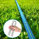 Winisok Upgrade Flat Sprinkler Soaker Hose for Garden 100FT, Heavy Duty 3-Tube Lawn Irrigation Hose with Landscape Stakes, No-Kink Flexible Watering Hose for Yard, Plants (50FT x 2packs)