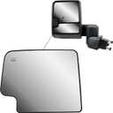 Replacement Driver Left Side Door Towing Mirror Main Big Glass Flat Heated with Back Plate for Chevrolet Silverado and GMC Sierra 1500 2500 HD 3500 HD from 2019 to 2024