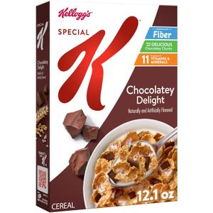 Kellogg's Special K Breakfast Cereal, Fiber Cereal, Family Breakfast, Chocolatey Delight, 12.1oz Box (1 Box) (EXP 07/23/26)