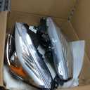 Headlights Assembly compatible with 2017 2018 2019 Ford Escape Halogen Projector Headlamp w/LED DRL Driver+Passenger,Chrome Housing