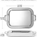 18.5"x14.5" Rectangular Silver Serving Tray with Handles, Beautiful Mirror Polished Finish, Lightweight Classic Metallic Decorative Silverplate Tray for Wedding Anniversary Birthday Holiday Gatherings