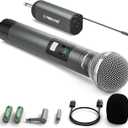 Phenyx Pro Single Digital Wireless Microphone System, w/1 Metal Handheld Dynamic Microphone, Mini Receiver, 15 UHF Frequencies, Cordless Mic for Karaoke, DJ, Singing, Church, Wedding(PDP-1-1H)