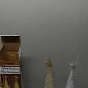 Juegoal Lighted Christmas Table Decorations with Star and 10 LED Lights Battery Operated, Indoor Xmas Thanksgiving Holiday Wedding Party Tabletop Desk Ornament, Set of 2 (Gold, Silver)