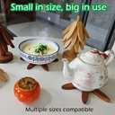 Premium Wooden Trivets Set of 3 - Auto Unfold Tree Design Hot Pot Holders & Countertop Protectors | Walnut Wood