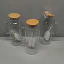 3 Pcs Glass Pitcher with Handle and Bamboo Lid, 68 oz Beverage Carafe Iced Tea Pitchers for Fridge Hot and Cold Water, Coffee Juice and Homemade Drinks