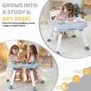 Time Followers 6-in-1 Baby Activity Center | 4 Stage Montessori-Inspired Toys | Grow Stationary Standing Toddler Table | Jumpers & Bouncers | Must Have for Boy & Girl 6, 12, 24+ Month Old (Grey)