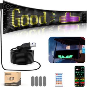 10L0L Golf Cart Programmable Light Display with Wireless Remote & App Control - Customizable Devil Eyes Light, Flex Screen for Yamaha/EZGO/Club Car, USB-Powered DIY Text/Patterns Sign