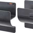 Ladder Hanger set of 2 For Garage Wall - Black Heavy Duty Utility Hook For Wall Mount Ladder Storage. Versatile Tool Holder To Maximize Space In Shed, Workshop, Garden, Hang Wheelbarrow, Folding Chair