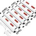 Under Cabinet Led Light Plug in, 6 PCS 12 Under Cabinet Lighting, 5 Color Temprature Bright Led, App Control and Dimmable 1340 Lm, Under Counter Lights for Kitchen,Cabinet, Counter,Workbench, Desk (Black Case)