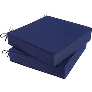 2 Chair Cushions 23Inch With Navy Blue Cover