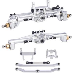 AMK Extended 20mm TRX4M Portal Axle,109.6g Aluminum CNC TRX4M Axle, TRX4M Portal Axles with Two Servo Mount Options, for 1/18 RC CrawlerCar TRX4M Axle Upgrade Parts (Silver)