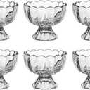6 Pack Glass Dessert Bowls - 6 Oz Heavy Base Glass Ice Cream Cups Dessert Bowls for Dessert, Ice Cream, Cocktail, Condiment