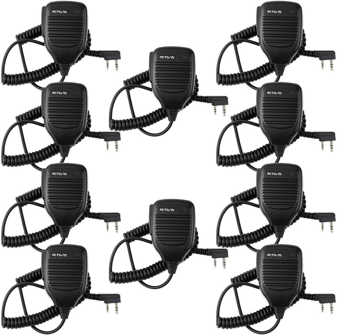 Retevis Walkie Talkie Microphone,Two Way Radio Shoulder Mic,Compatible with Retevis RT68 RT21 H-777 RT22 RT22S RT27 RT86 RT19 RT15 RB26 BAOFENG UV-5R 888S 5RM Kenwood Samcom pxton Radio(10 Pack)