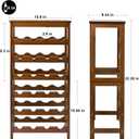 Wine Rack Free Standing Floor, 6-Tier 24 Bottles Display Wine Storage Shelves with Table Top, Easy-Assembly Freestanding Bamboo Wine Racks for Kitchen Dining Room Bar, Walnut