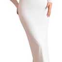XinFSh Women's Spring Long Sleeve Wedding Guest Maxi Dress Mesh Ruched Bodycon Formal Cocktail Dresses, XL, White