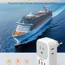 TESSAN Switzerland Travel Plug Adapter, Type J Switzerland Power Adapter with 4 Outlets 3 USB (2 USB-C), Swiss Plug for US to Rwanda Jordan Liechtenstein Madagascar, Travel Essentials