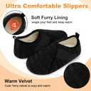 Besroad House Slippers for Women Men Comfy Barefoot Slippers Sock Furry Slip On House Shoes with Soft Rubber Sole for Bedroom Home Travel Yoga (10.5-11 Women/9-9.5 Men, Black Stripe)