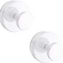 Bntuk Suction Cup Hooks for Shower, Removable Towel Hooks for Bathroom Window Glass Door Wall, Bath Robe Looafh Hook for Hanging - 2 Pack, White