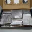 FOCUSLINE 300 Pack Silver Plastic Cutlery Set - 100 Forks, 100 Knives, 100 Spoons - Disposable Flatware Heavy Duty Plastic Silverware Set for Catering, Parties, Dinners, Weddings