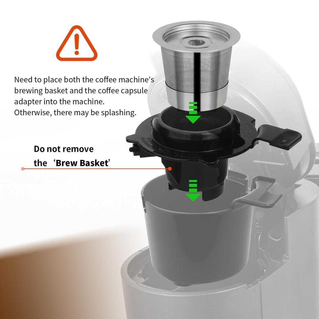 2 Stainless Steel Reusable Coffee Pod & 1 Coffee Basket for Ninja PB051 Coffee Maker, Green