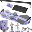 Pilates Board - Pilates Reformer Set, 6 in 1 Pilates Boards for Home Workout, Portable and Foldable Pilates Reformers Machine, Multifunctional Pilates Board for Women (Purple)