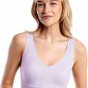 Floatley Cozy Bra Comfort Wirefree Full Coverage Seamless Bra with Embedded Pad for Women (XX-Large, Pastel Lilac)