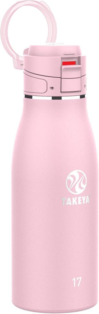 Takeya Traveler Leak-Proof Coffee Mug - Travel Coffee Mug with Carrying Loop - Insulated Drinkware for Everyday Use - Durable & Portable Mug with Spill-Proof Design - 17 oz, Blush