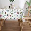 Oil-Resistant Tablecloth - Waterproof Washable Floral Design, 102x60 Inch Rectangular Table Cover for Kitchen Dining, Outdoor Picnic, Party, Home Decor