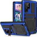 JGY Samsung S23 Plus Metal Case with Kickstand Built-in Screen Protector Camera glass Sturdy Military Aluminium Armor Durable Full Body Heavy Duty Shockproof Drop Tested Case for S23 Plus (Blue)